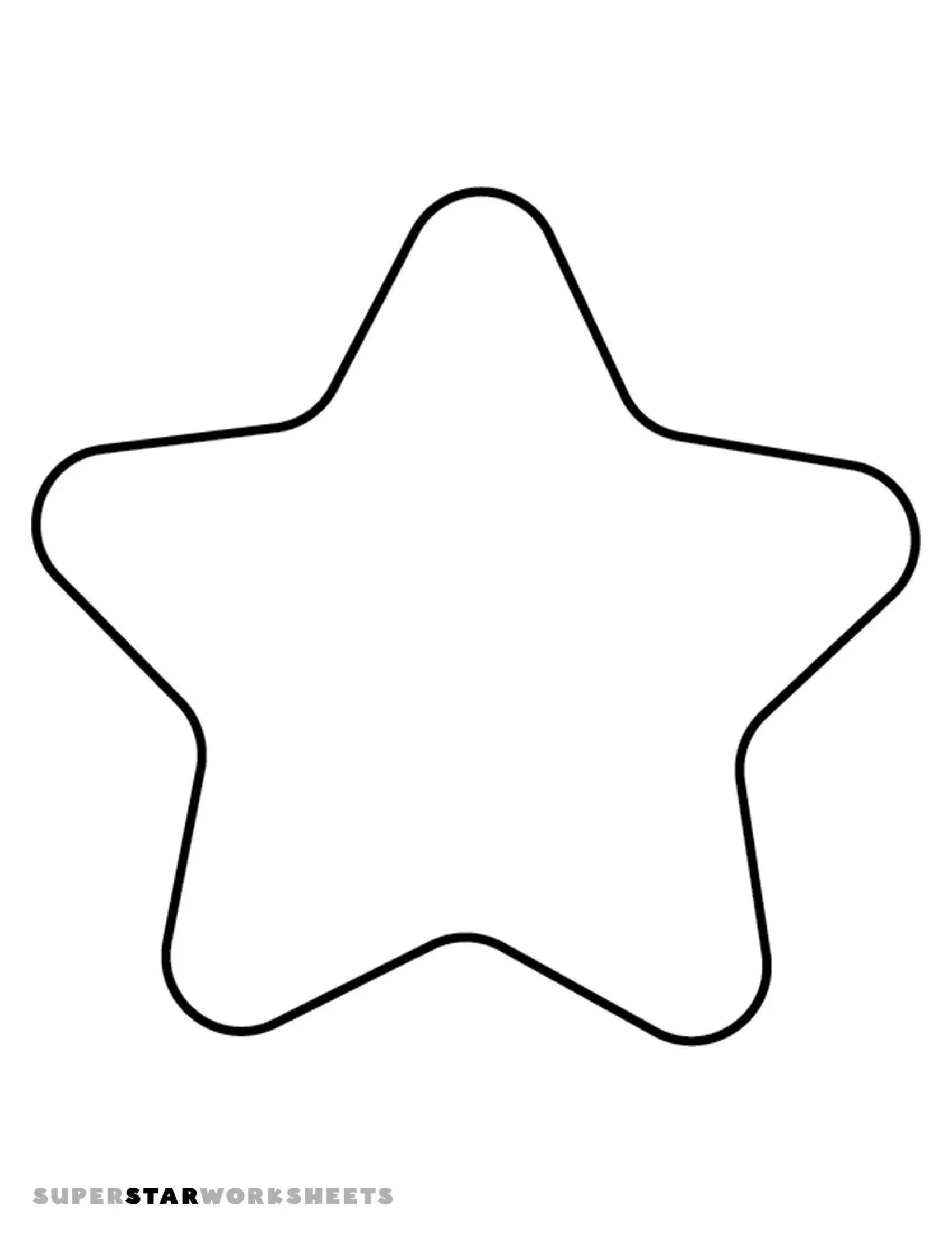 Molde de Estrela para Imprimir e Recortar de 5 Pontas