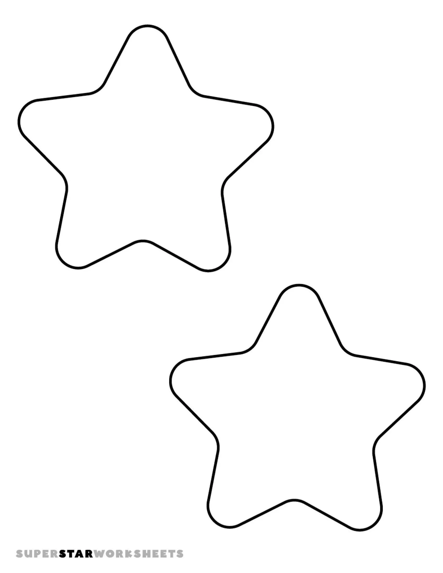 Molde de Estrela para Imprimir e Recortar de 5 Pontas para Artesanato
