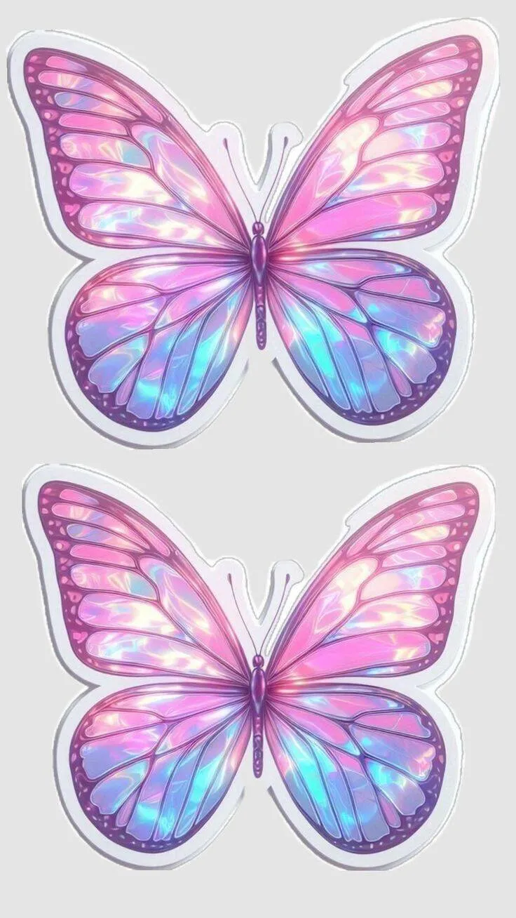 Molde de Borboleta para Imprimir com Asas Coloridas e Brilhantes