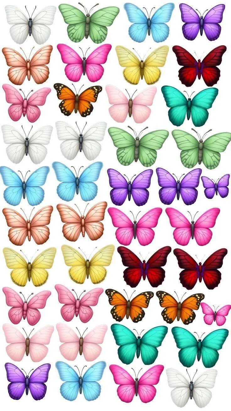Molde de Borboletas Coloridas para Imprimir e Colorir