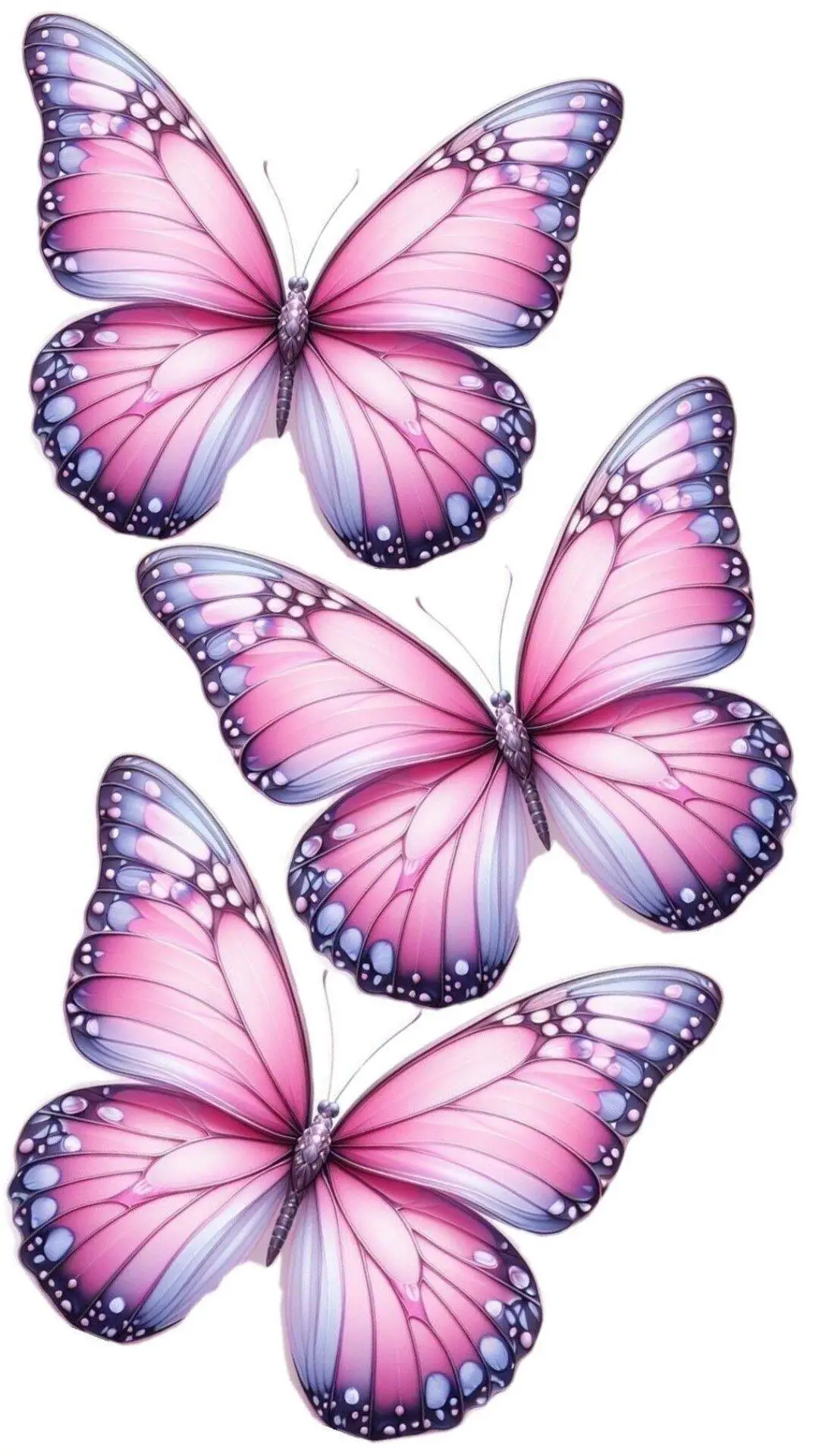 Molde de Borboleta Rosa para Imprimir e Colorir