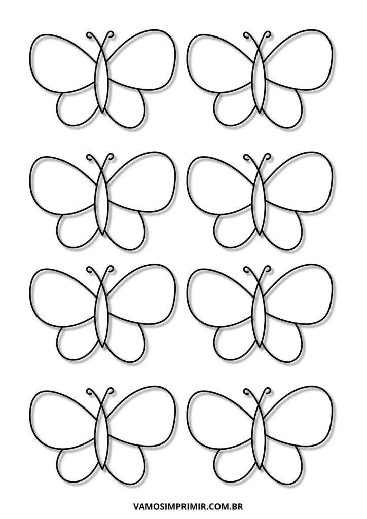 Molde de Borboleta para Imprimir com Design Simples e Elegante