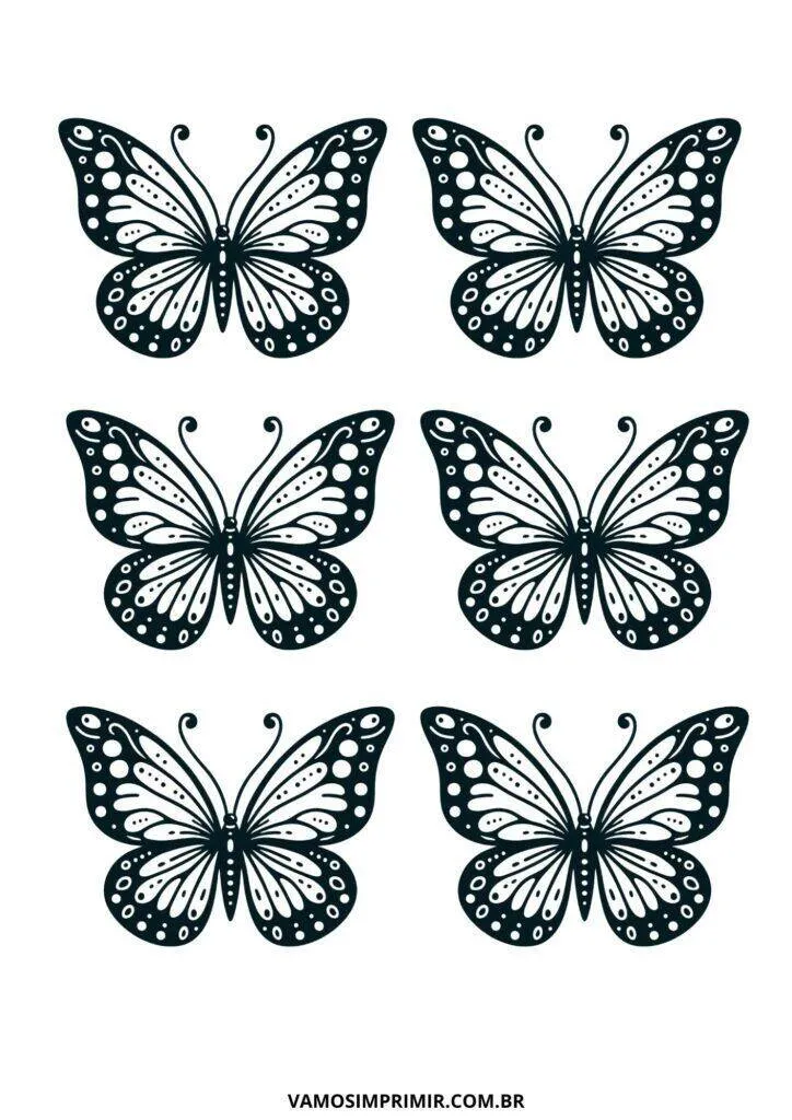Molde de Borboleta para Imprimir com Design Elegante