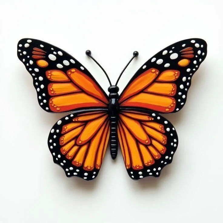 Molde de Borboleta Laranja para Imprimir e Colorir