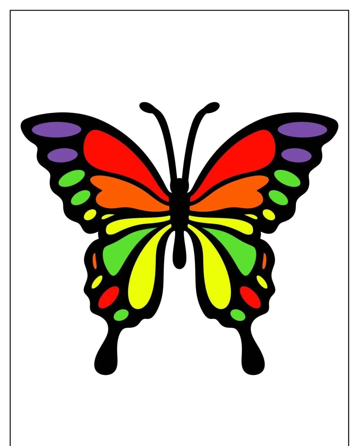 Molde de Borboleta Colorida para Imprimir e Colorir