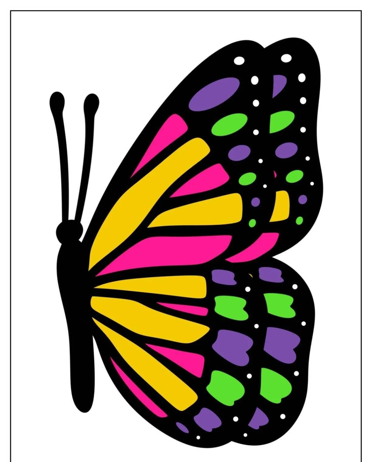 Molde de Borboleta Colorida para Imprimir e Colorir