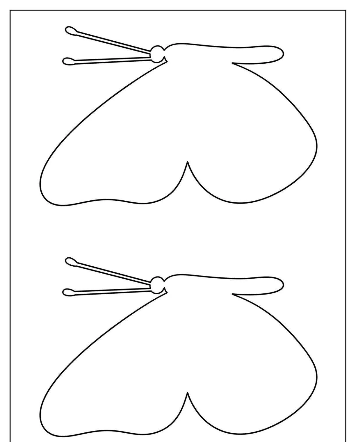 Molde de Borboleta para Imprimir com Asas Simples