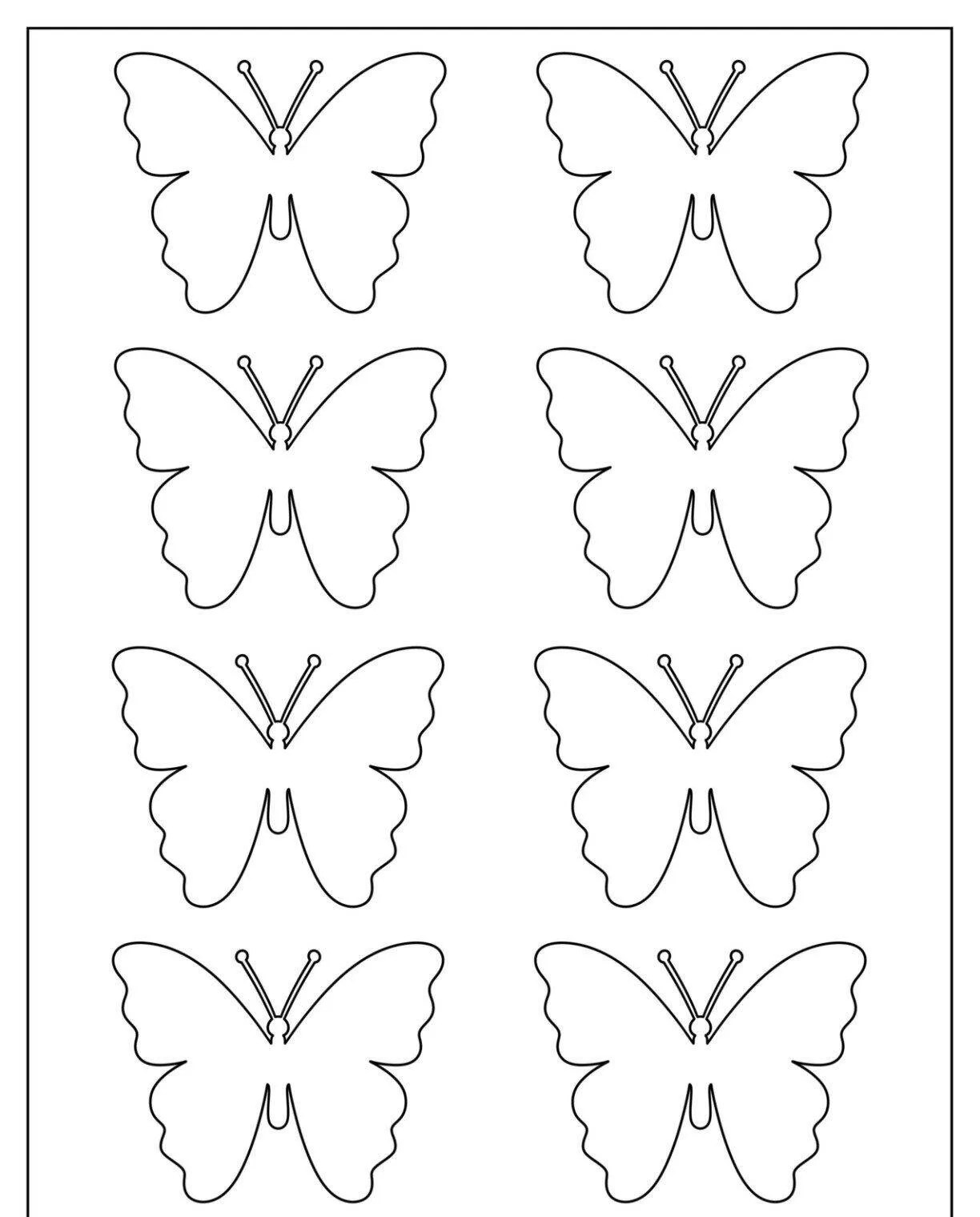 Molde de Borboleta para Imprimir com Asas Simples