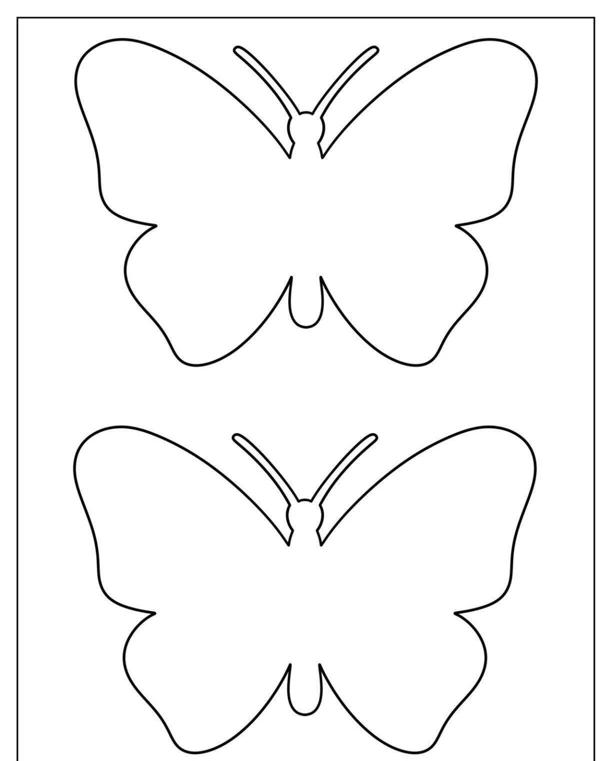 Molde de Borboleta para Imprimir com Duas Imagens para Colorir