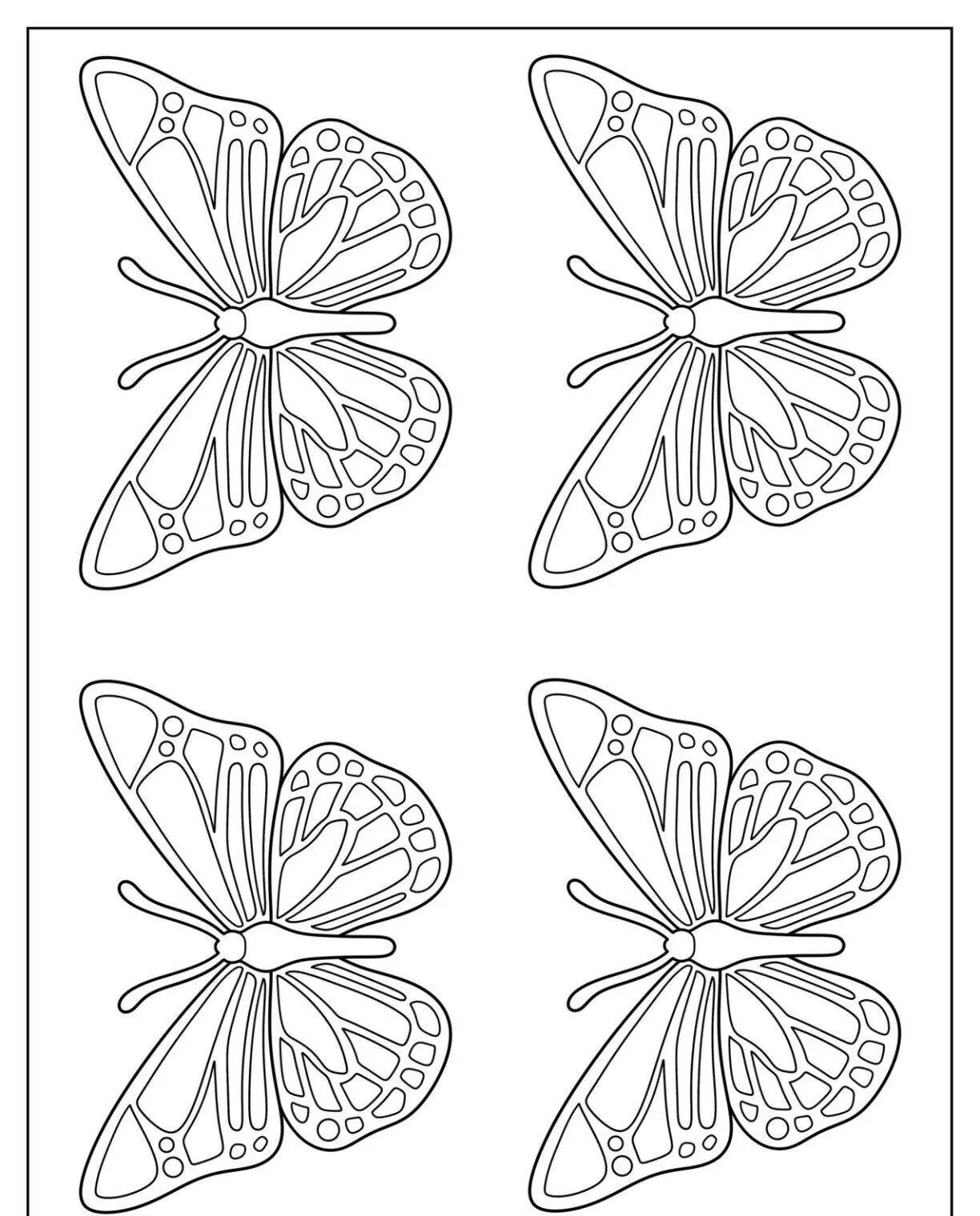 Molde de Borboleta para Imprimir com Design Detalhado