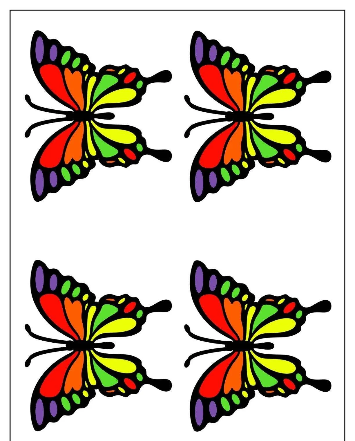 Molde de Borboleta Colorida para Imprimir e Colorir