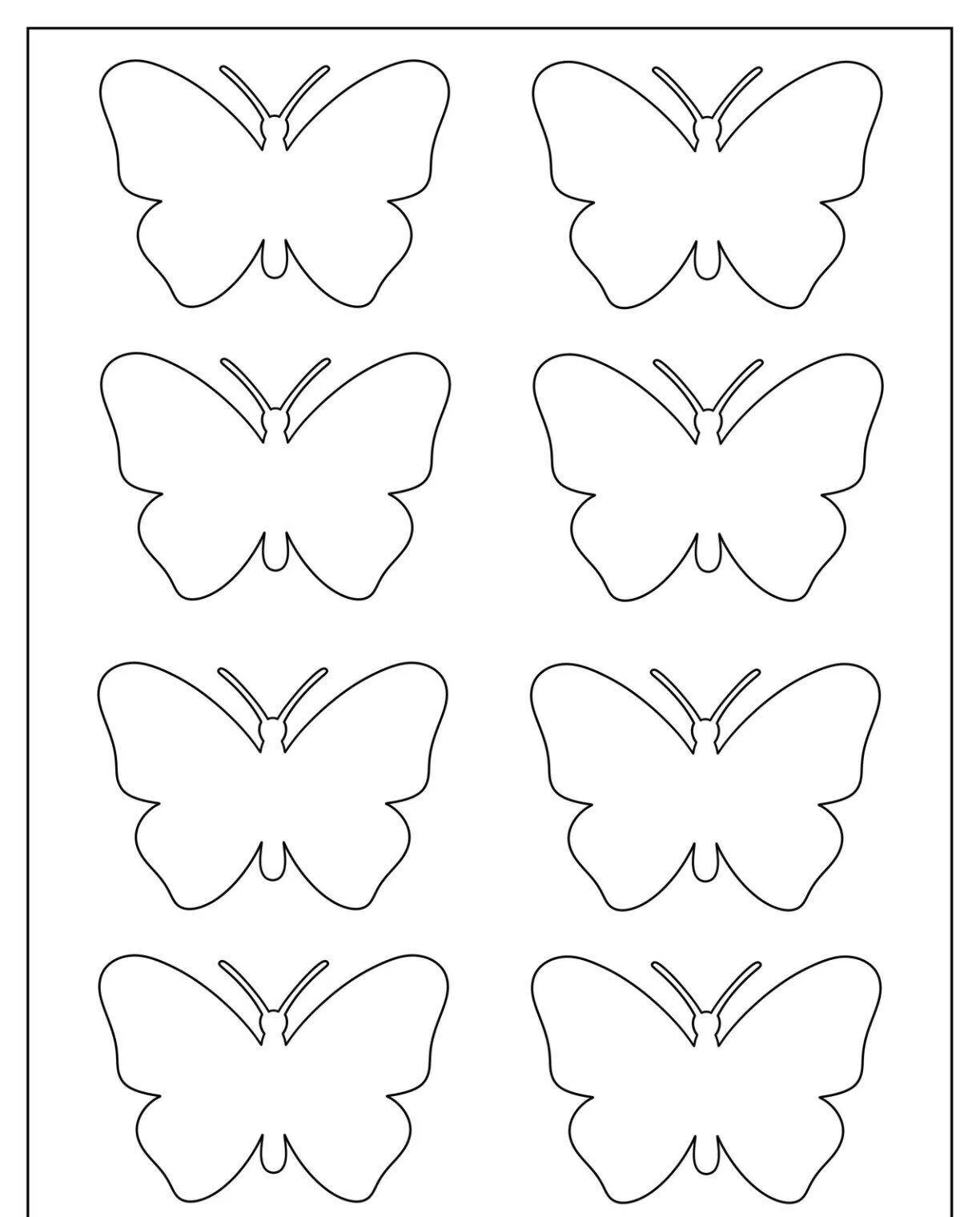 Molde de Borboleta para Imprimir com Design Simples e Elegante