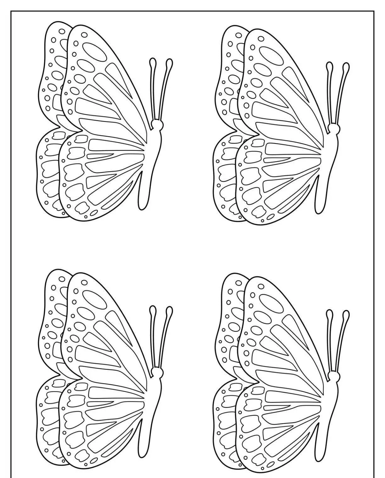 Molde de Borboleta para Imprimir com Design Elegante
