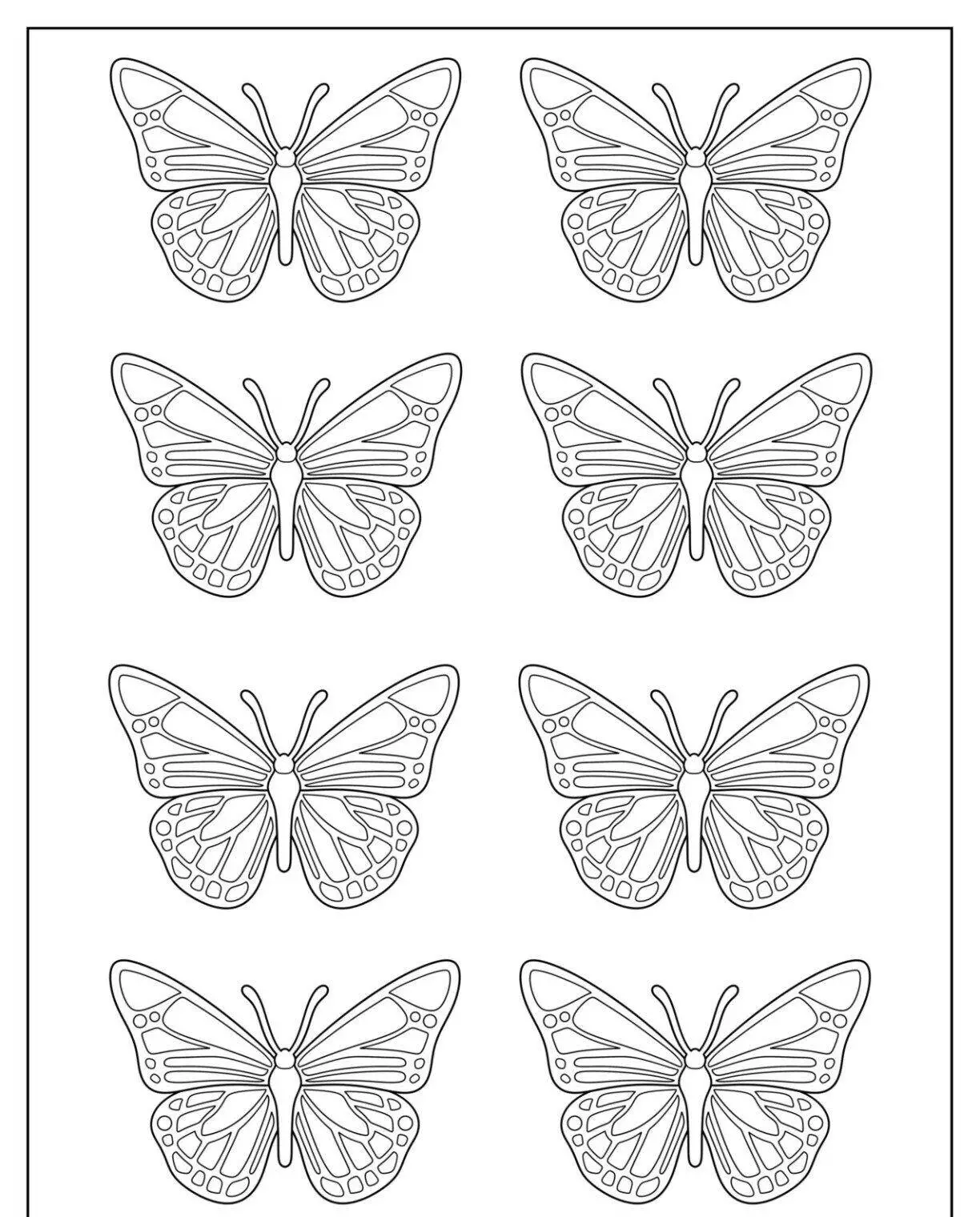 Molde de Borboleta para Imprimir com Design Detalhado