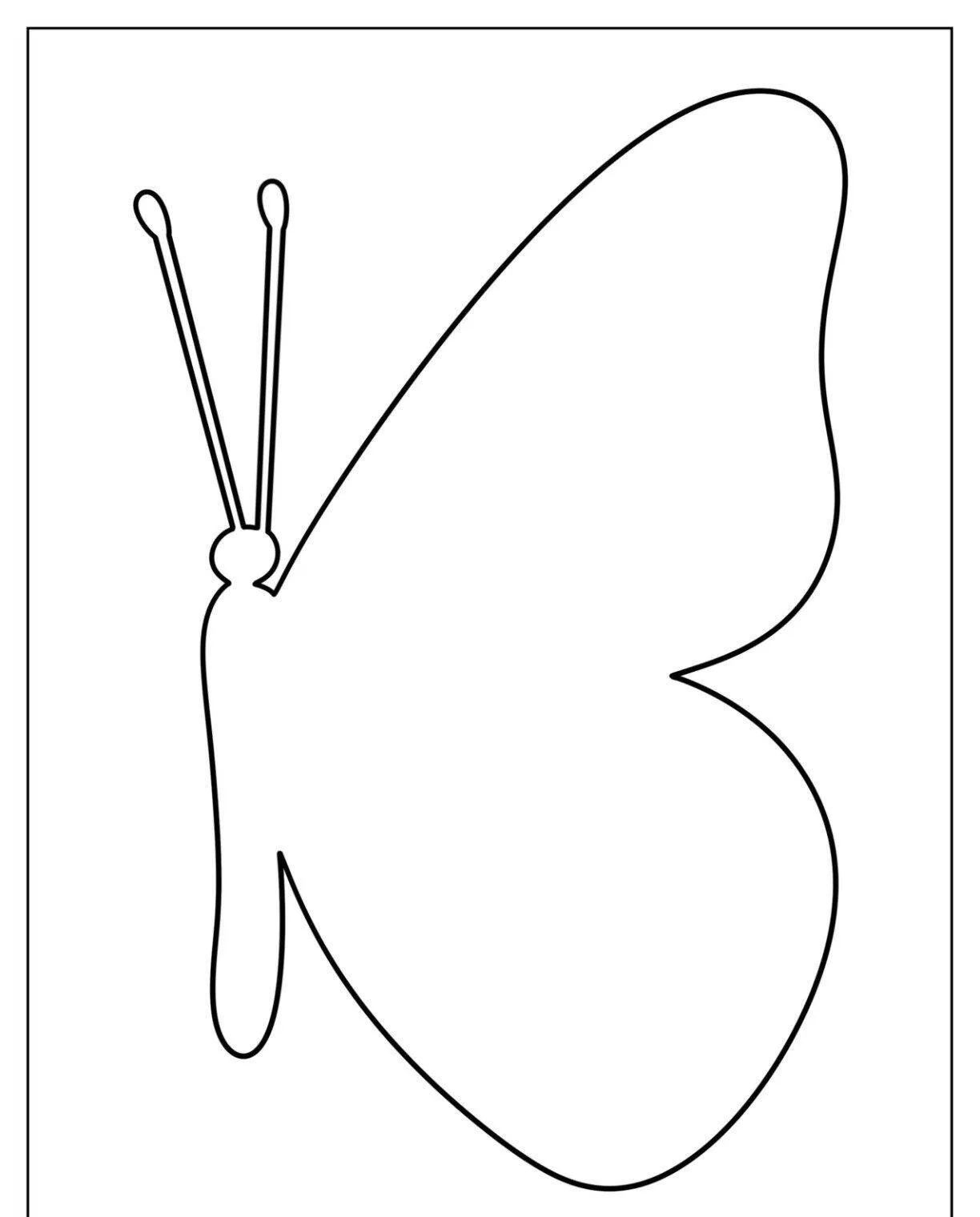 Molde de Borboleta para Imprimir com Asas Simples