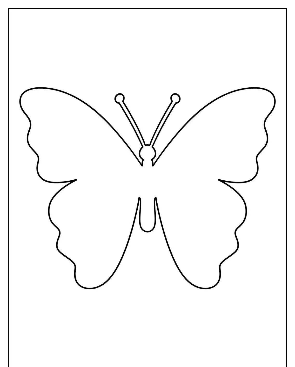Molde de Borboleta para Imprimir com Asas Elegantes