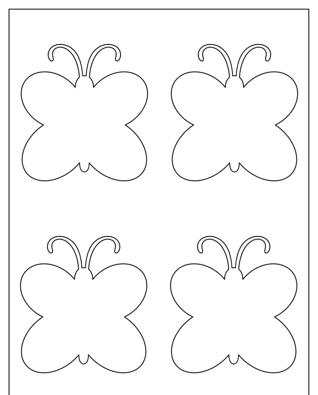 Molde de Borboletas para Imprimir em Quatro Cores