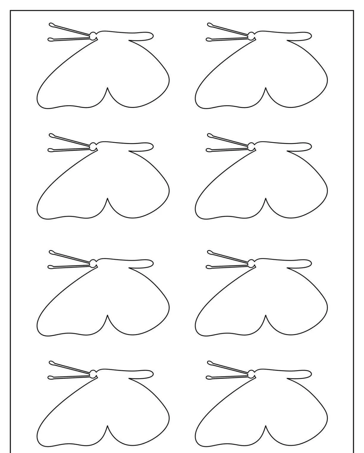 Molde de Borboleta para Imprimir com Design Simples para Colorir