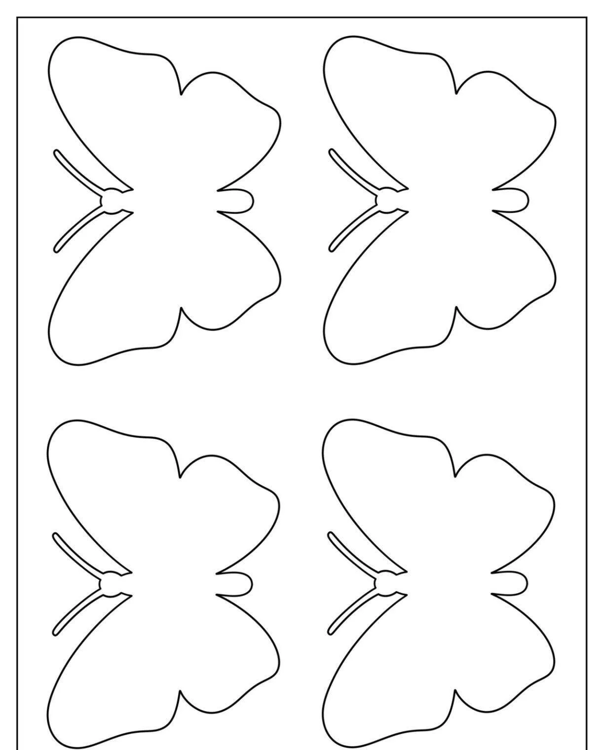 Molde de Borboleta para Imprimir com Asas Simples