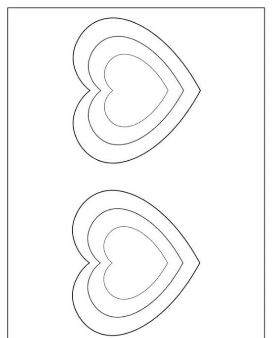 Molde de Coração para Imprimir com Design Duplo