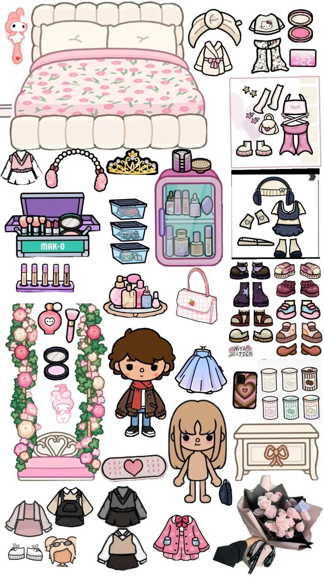 Bonecas Toca Life World para Imprimir com Roupas e Acessórios