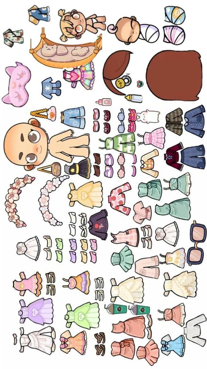 Bonecas Toca Life World para Imprimir com Roupas e Acessórios