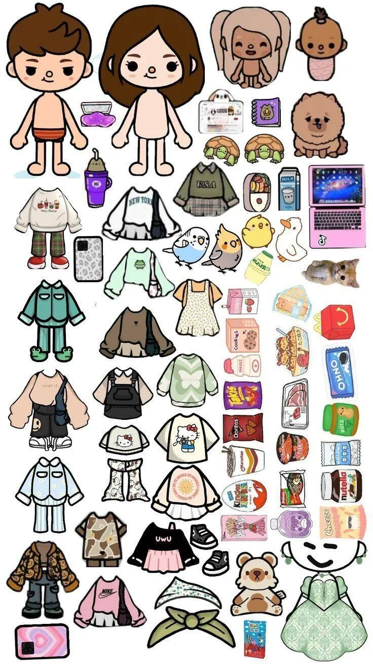 Toca Life World Dolls to Print with Fun Clothes and Accessories