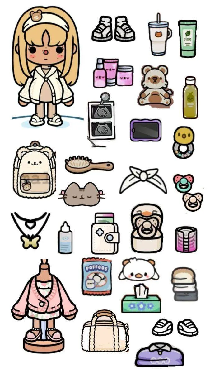 Bonecas Toca Life World para Imprimir com Roupas e Acessórios