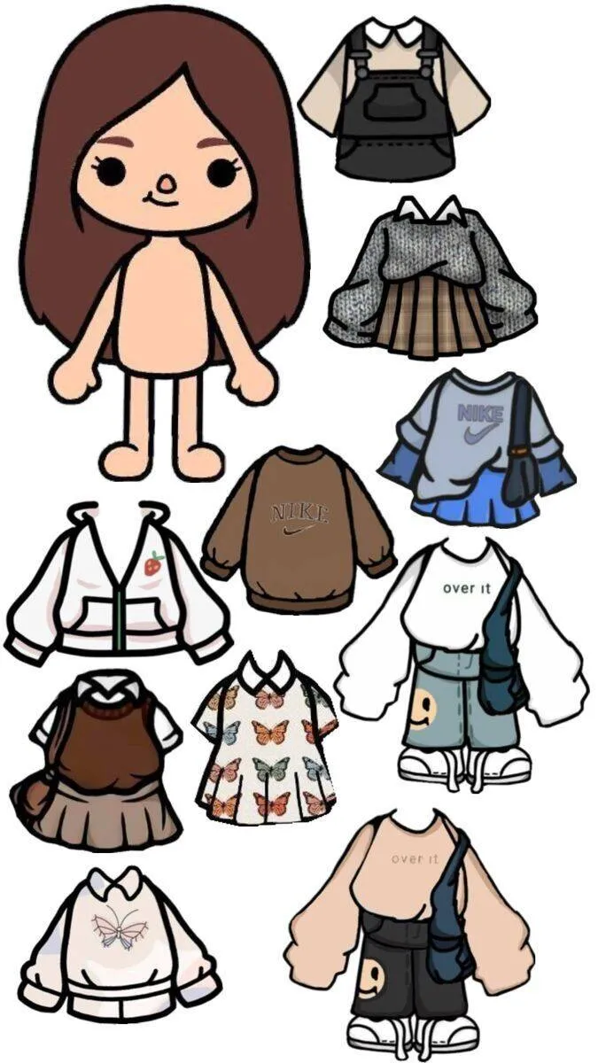 Bonecas Toca Life World para Imprimir com Roupas e Acessórios