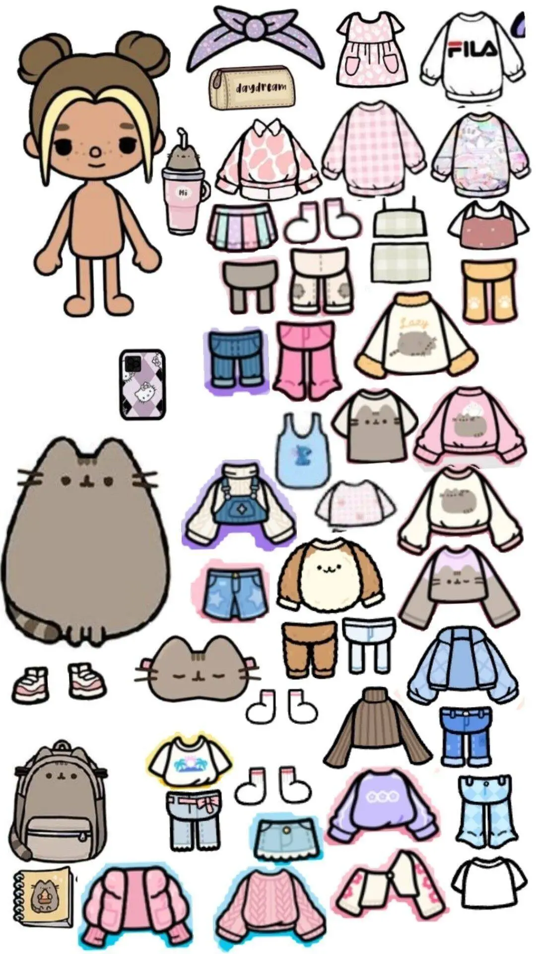 Bonecas Toca Life World para Imprimir com Roupas e Acessórios