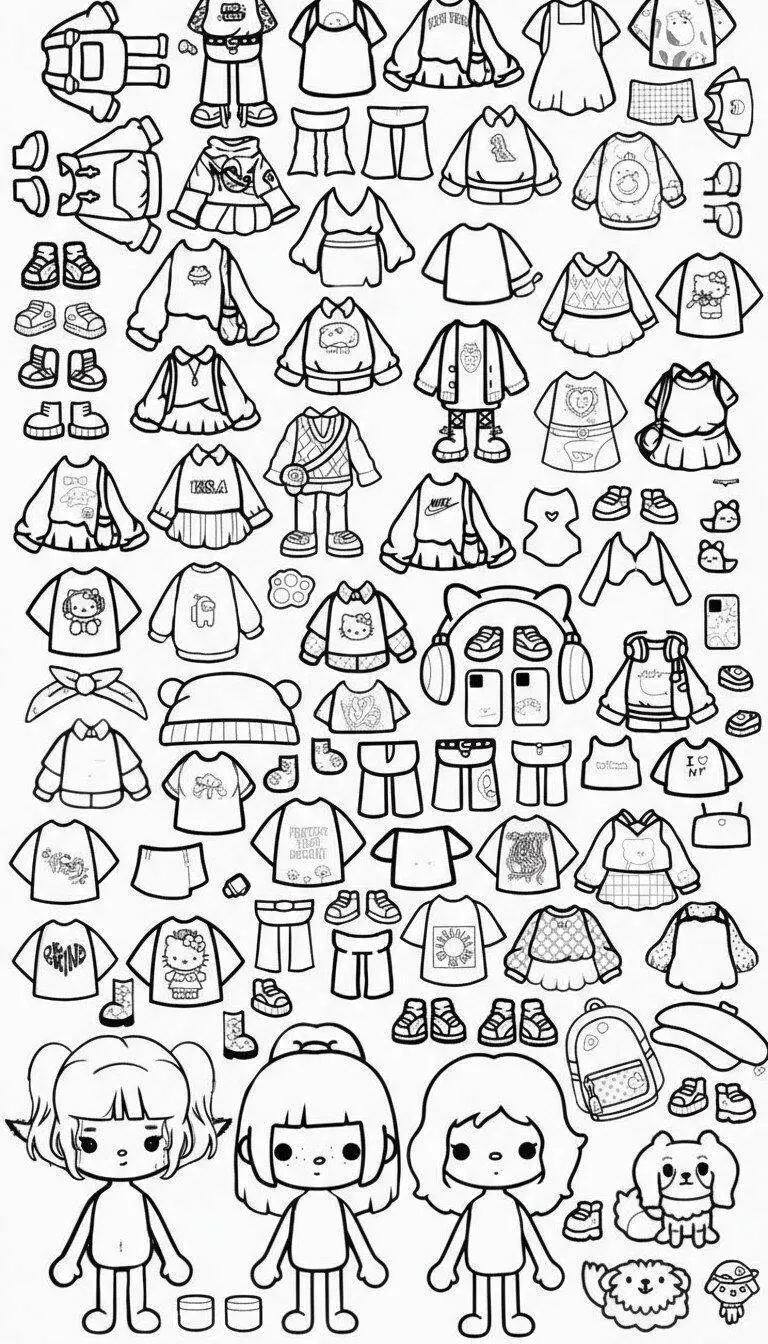 Bonecas Toca Life World para Imprimir com Roupas e Acessórios