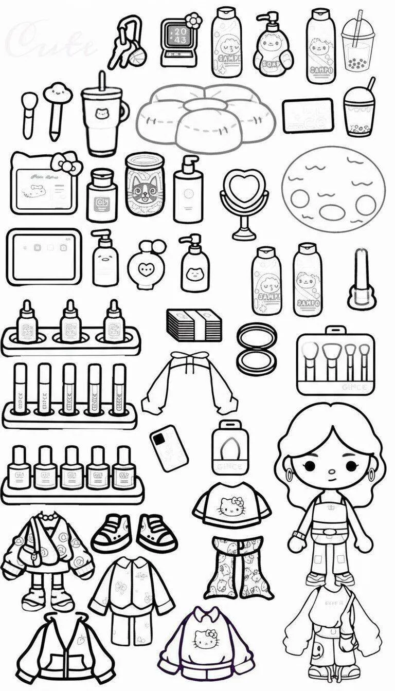 Bonecas Toca Life World para Imprimir com Acessórios de Beleza