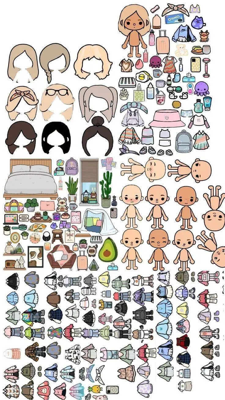Bonecas Toca Life World para Imprimir e Personalizar com Roupas e Acessórios