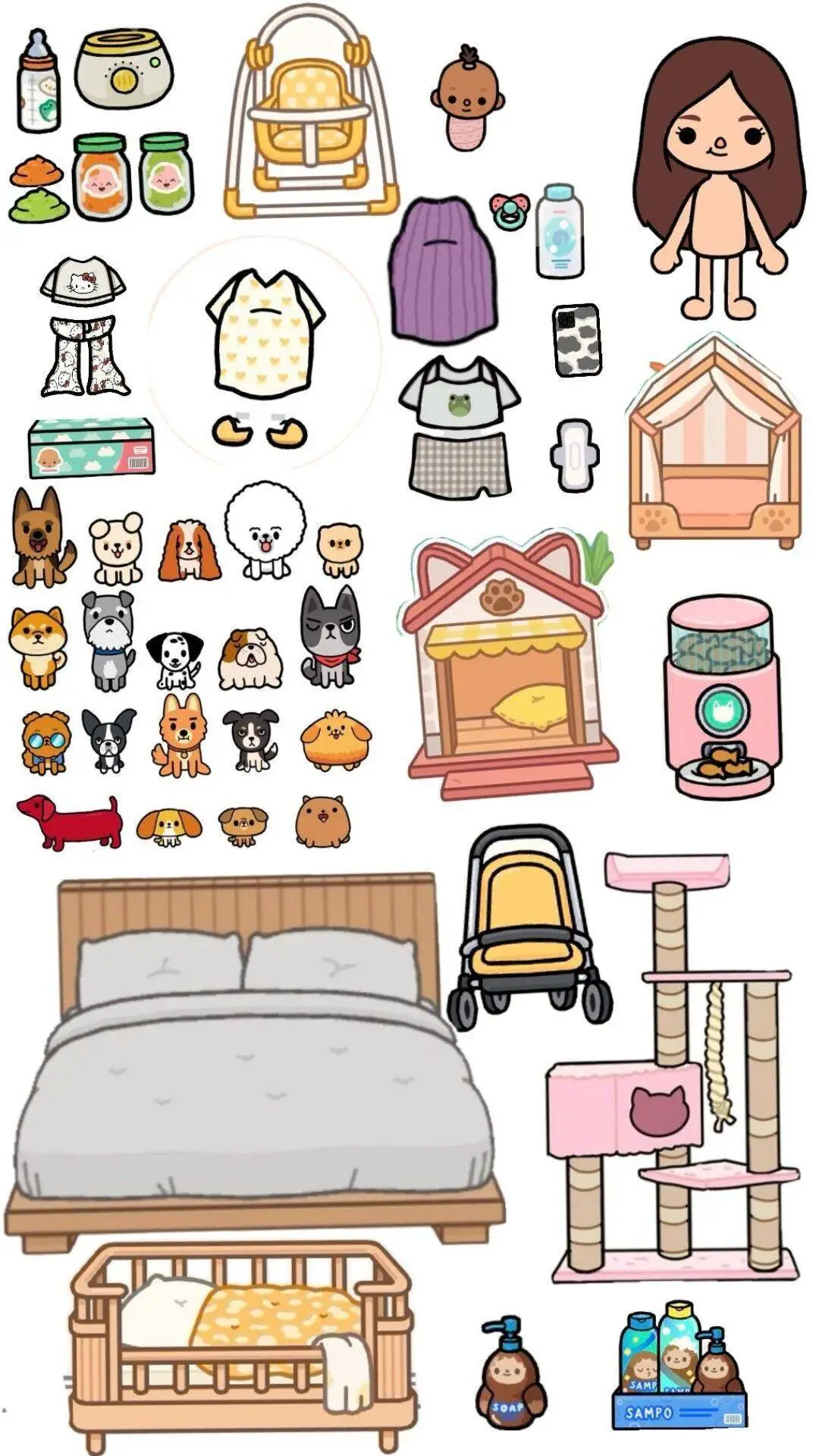 Bonecas Toca Life World para Imprimir com Animais e Acessórios