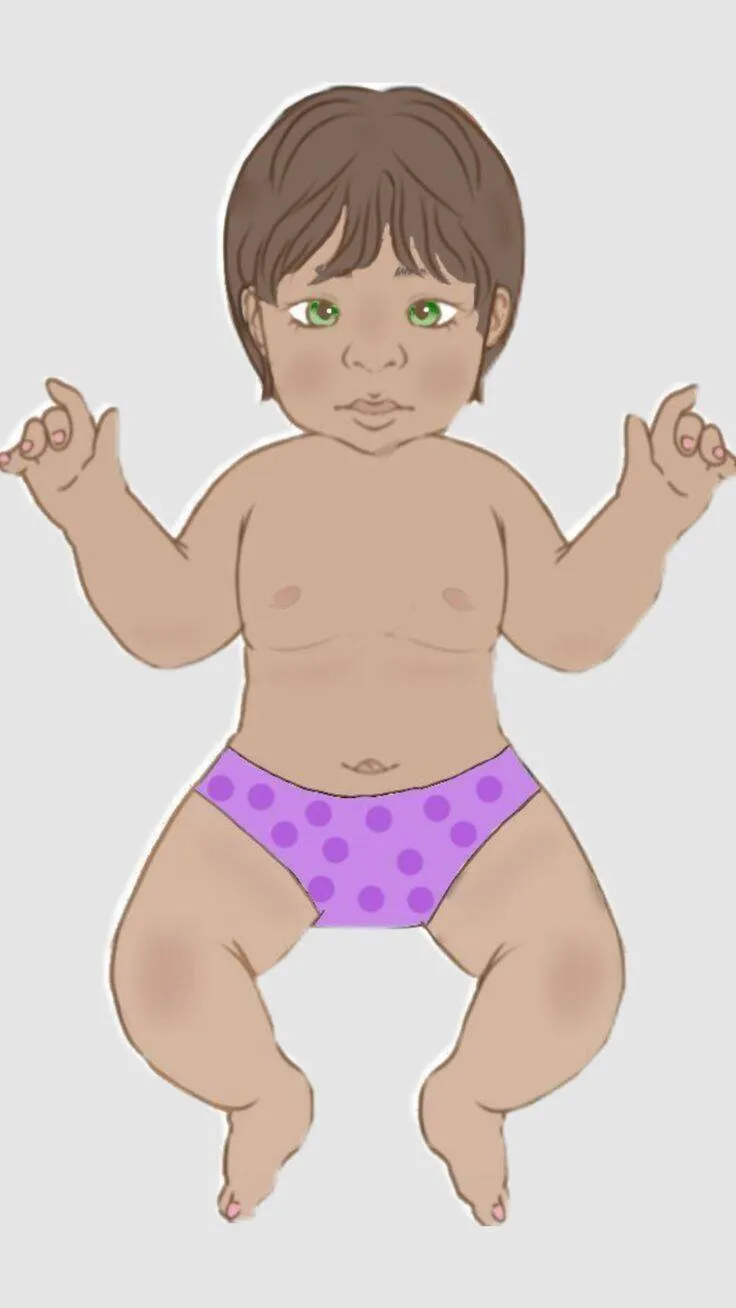 Bebê Reborn de Papel para Imprimir com Calça de Bolinhas