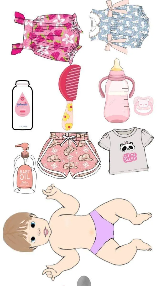 Bebê Reborn de Papel para Imprimir com Roupas e Acessórios