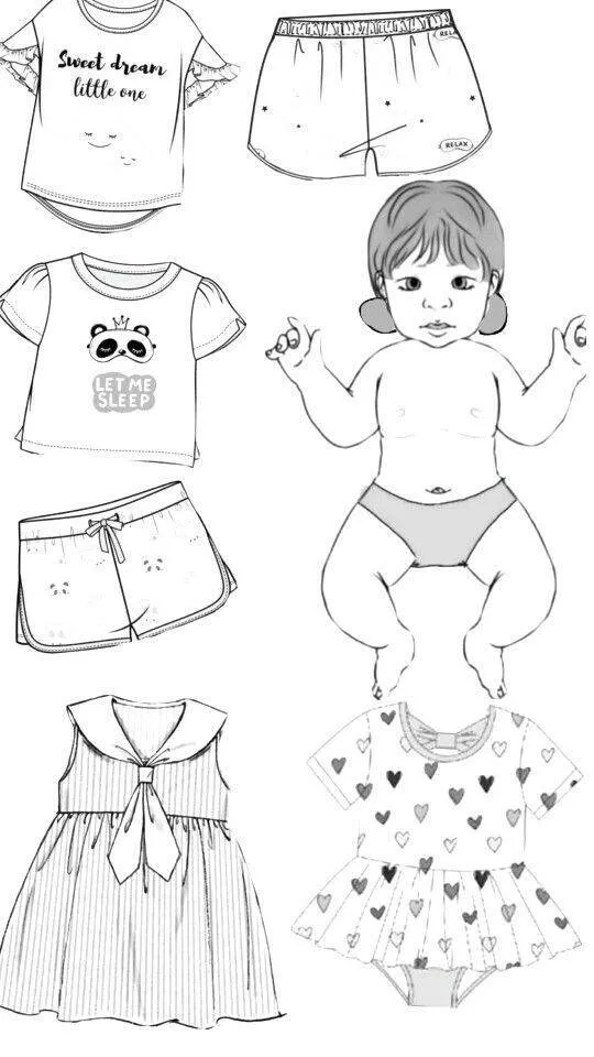 Bebê Reborn de Papel para Imprimir com Roupas Diversas