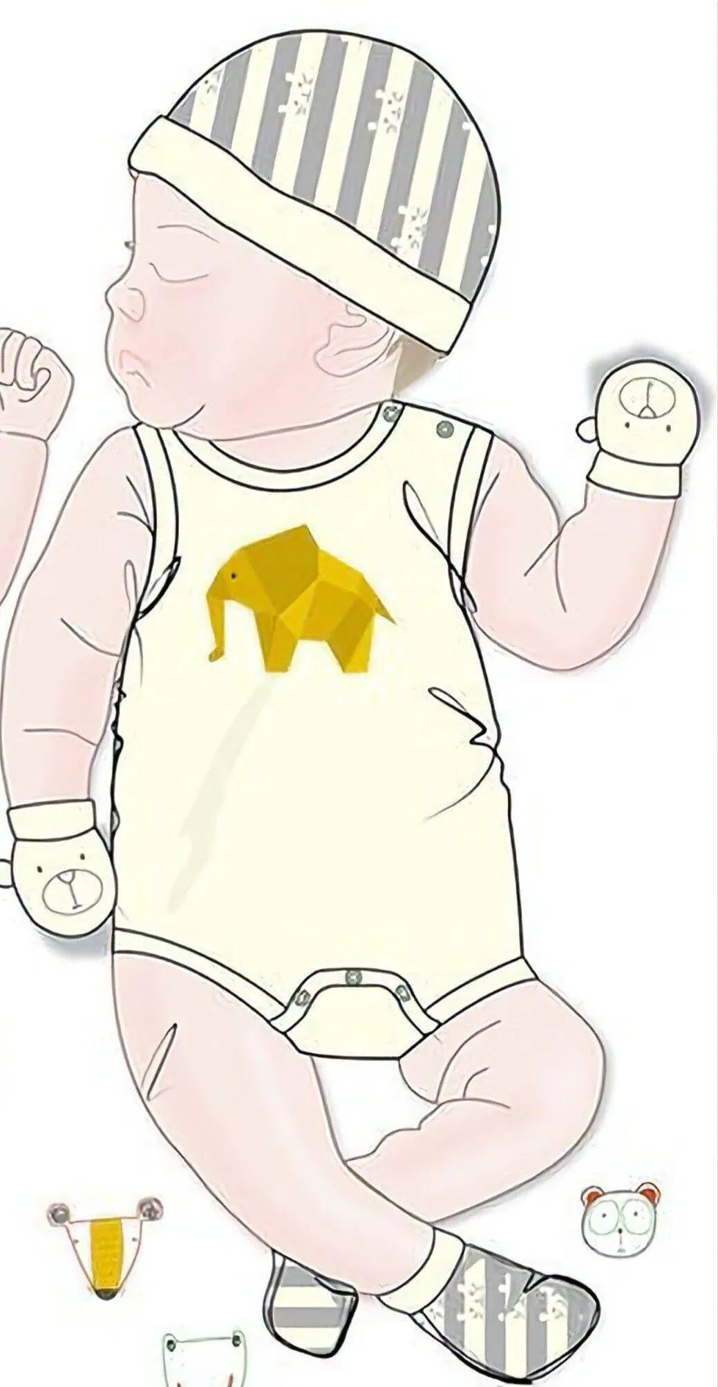 Bebê Reborn de Papel para Imprimir com Macacão de Elefante
