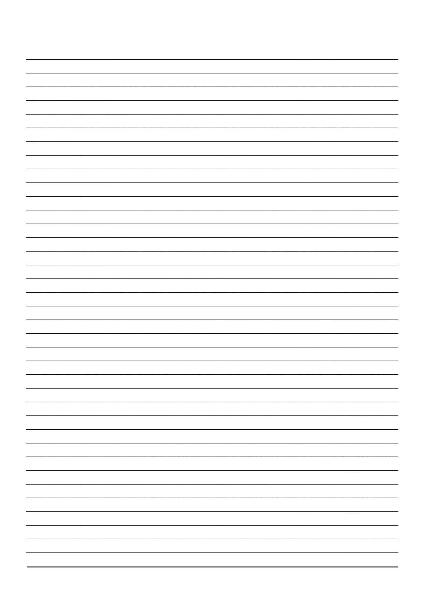 Sheet with Lines to Print A4 with Fine Lines