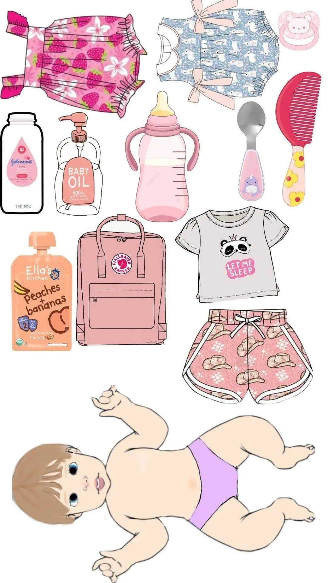 Bebê Reborn de Papel para Imprimir com Roupas e Acessórios Coloridos