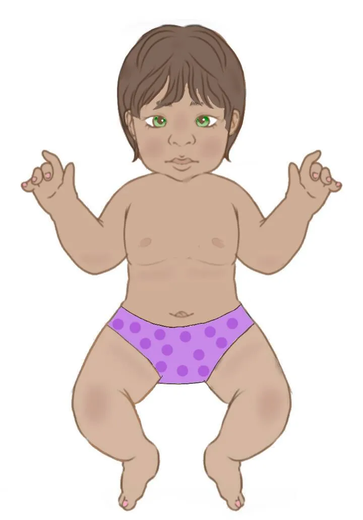Bebê Reborn de Papel para Imprimir com Roupa de Fralda Colorida