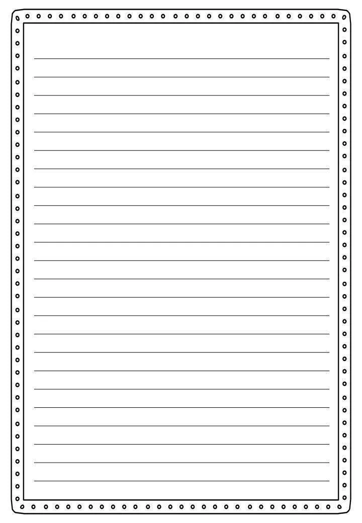 Sheet with Lines to Print A4 with Decorative Borders
