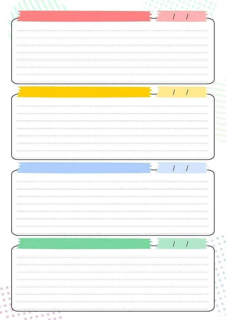 Sheet with Lines to Print Colorful and Personalized