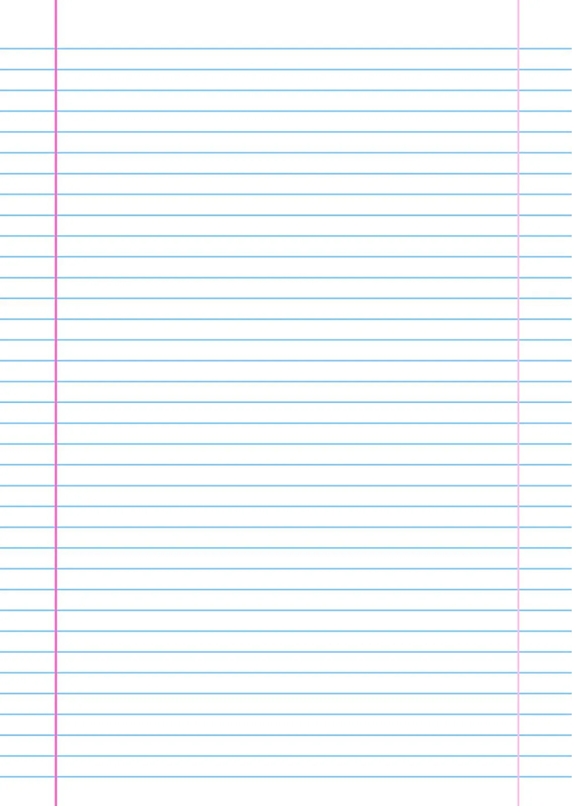 Sheet with Lines to Print A4 Notebook Type