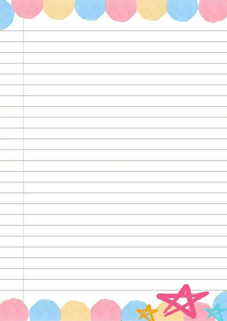 Lined Sheet to Print with Colorful Design
