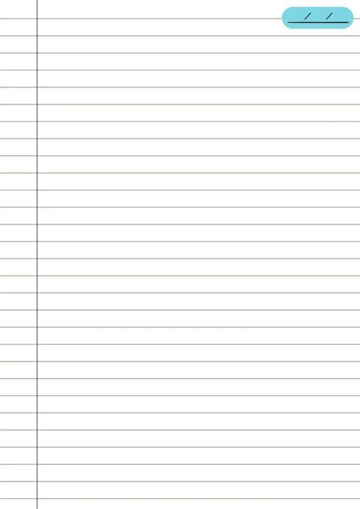 Lined Sheet to Print with Custom Header