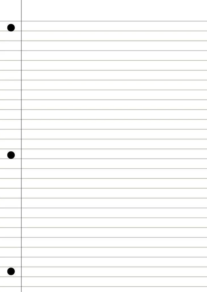Lined Sheet for Printing with Holes and Fine Lines
