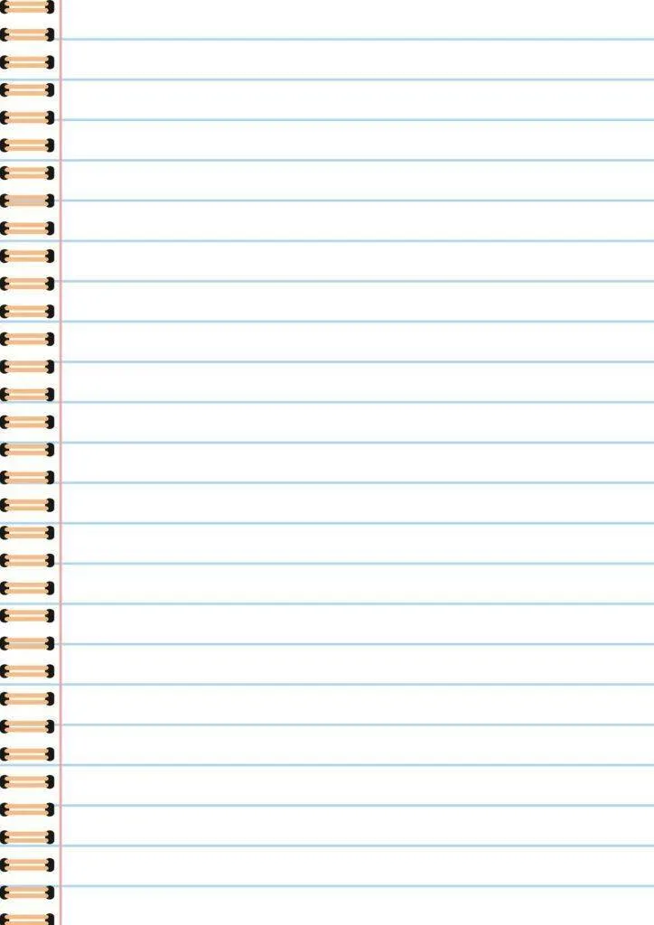 Lined Sheet for Printing with Spiral