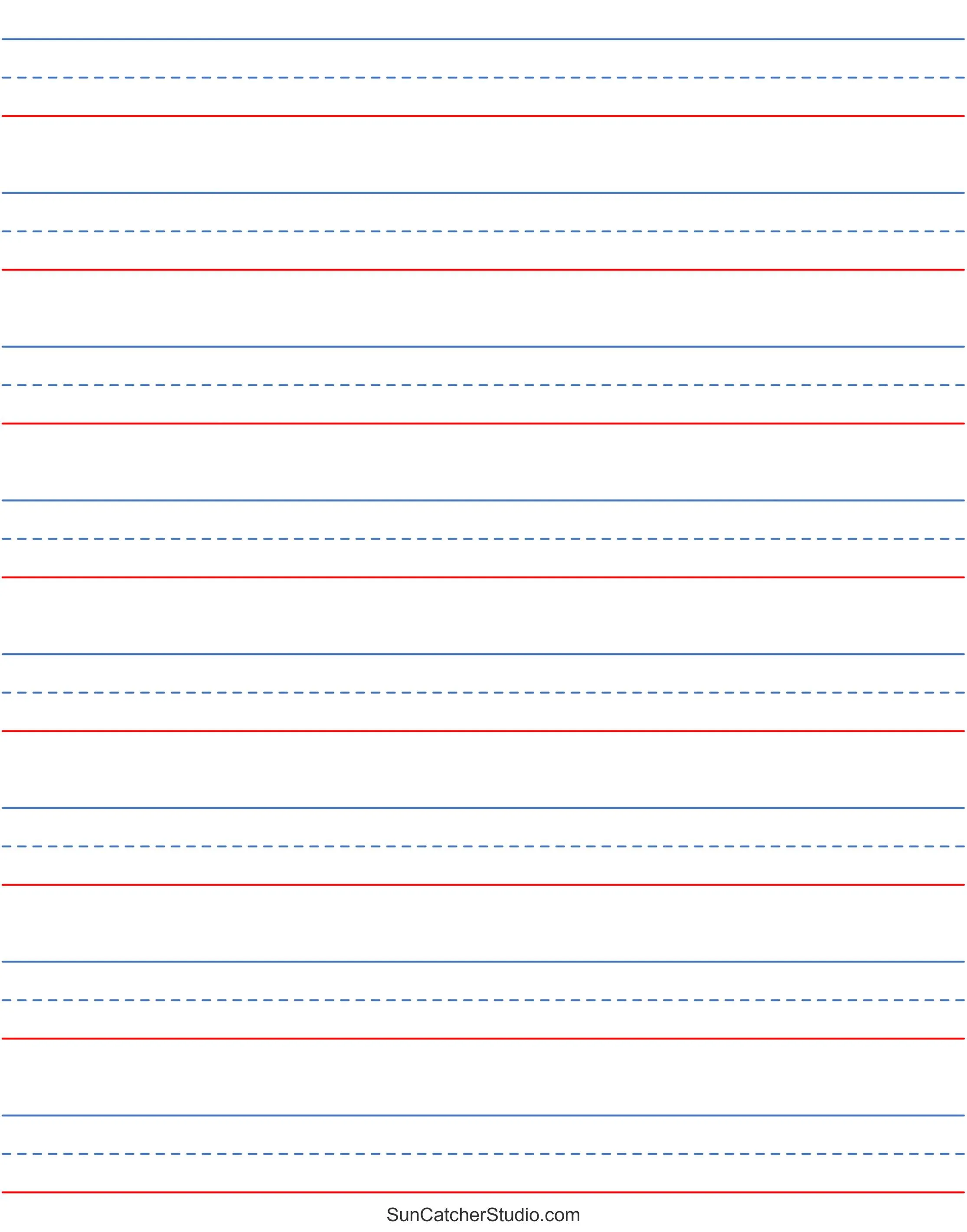 Lined Sheet for Printing with Colored Lines and Margins
