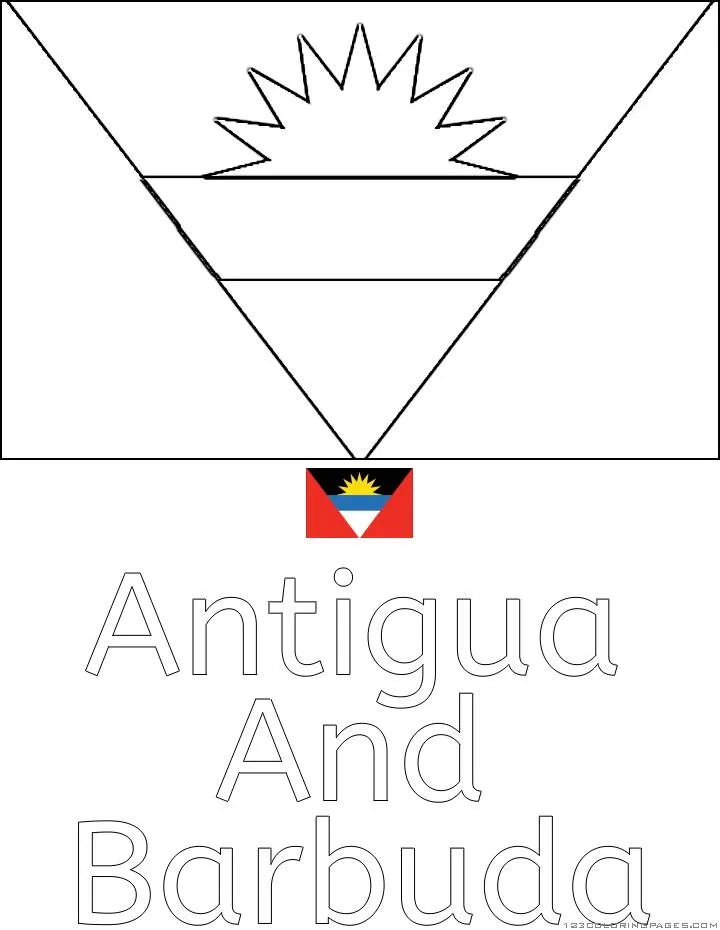 Coloriage du drapeau d'Antigua-et-Barbuda